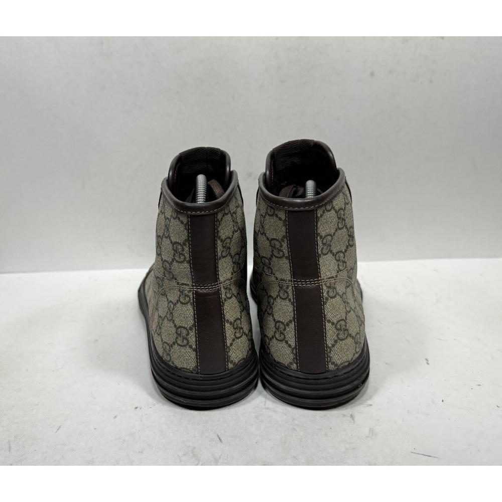 Gucci Brown Monogram High-Top Canvas Sneakers GG California Men's 10 US / 9 G - Picture 4 of 8
